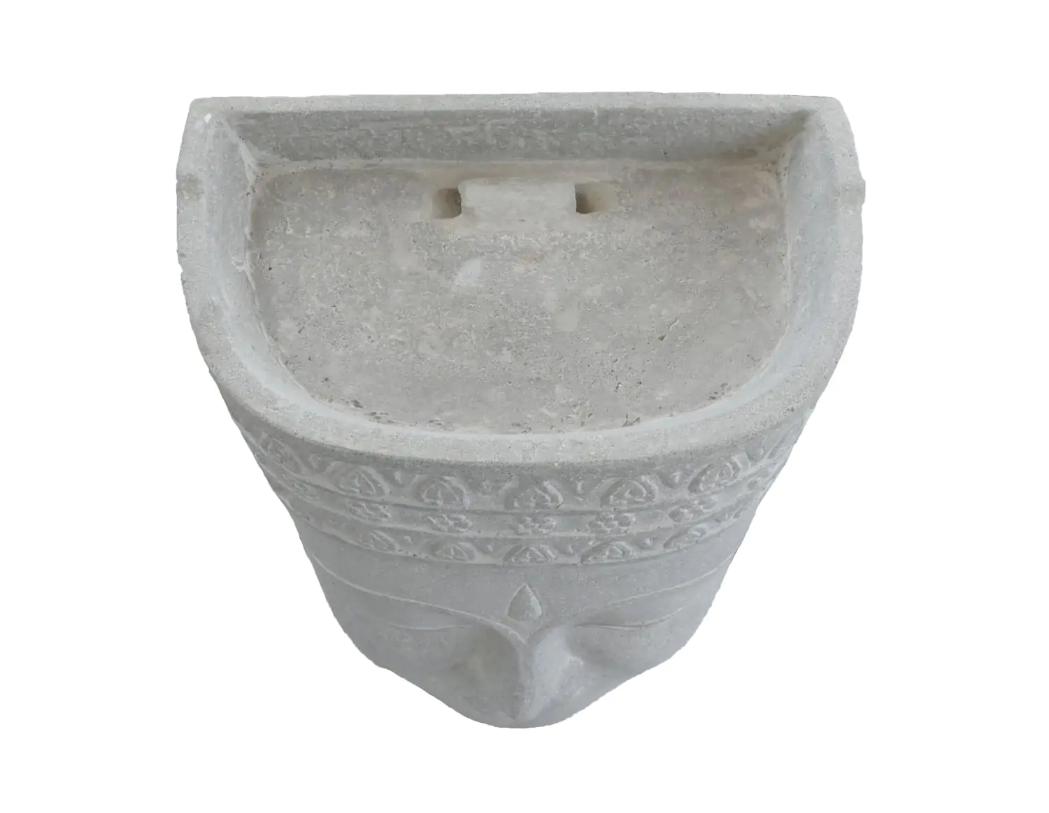  Product image 4 of the product “Khmer-head as water feature, 67cm height, cast stone, hollow, handcrafted & natural color. ”
